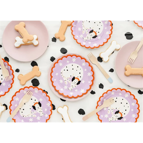 Papírtányér dalmata 18x18 cm mix S/6