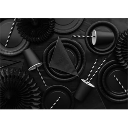 Papírtányér fekete 18 cm S/6