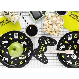 Papírtányér gamepad 23x23 cm mix S/6