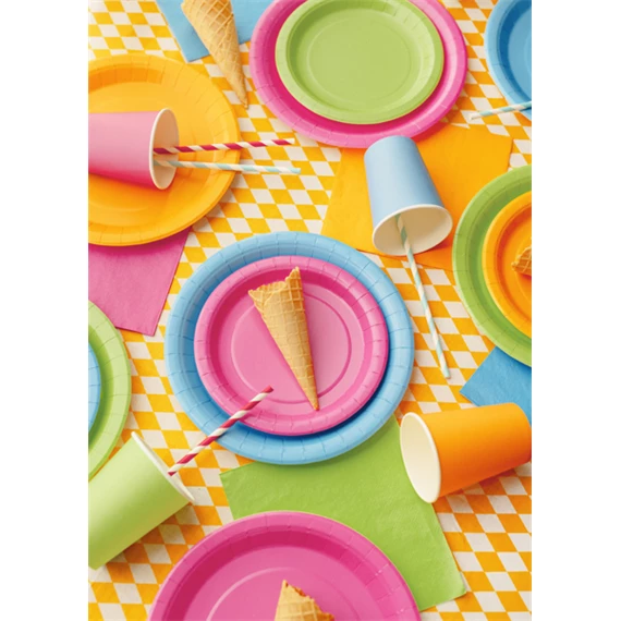 Papírtányér sötét rózsaszín 18 cm S/6