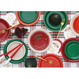 Papírtányérok sötétzöld 23 cm S/6