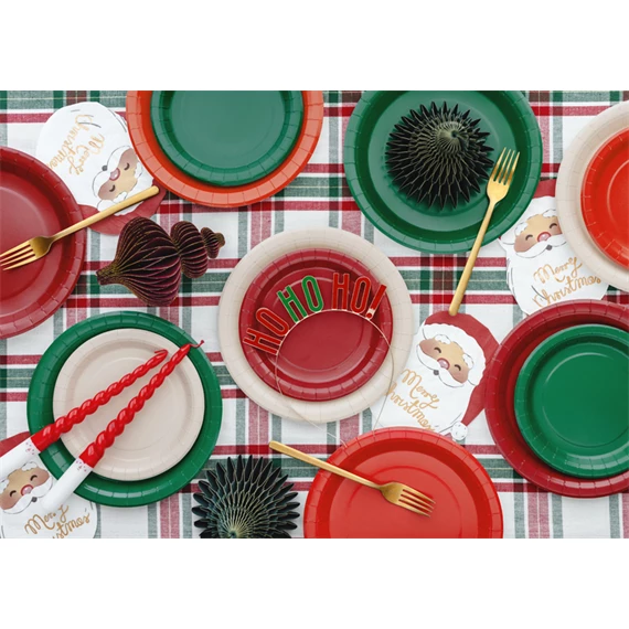 Papírtányérok sötétzöld 23 cm S/6