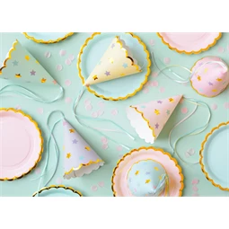 Party kalapok csillagokkal, mix, 14,5 cm S/6