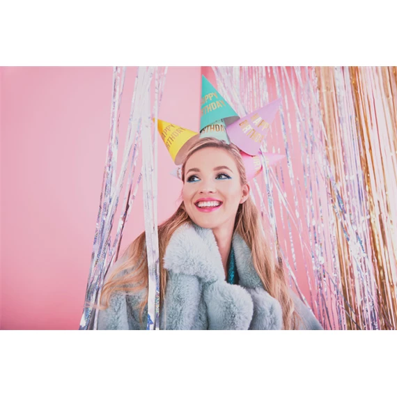 Party kalapok boldog születésnapot, mix, 16 cm S/6