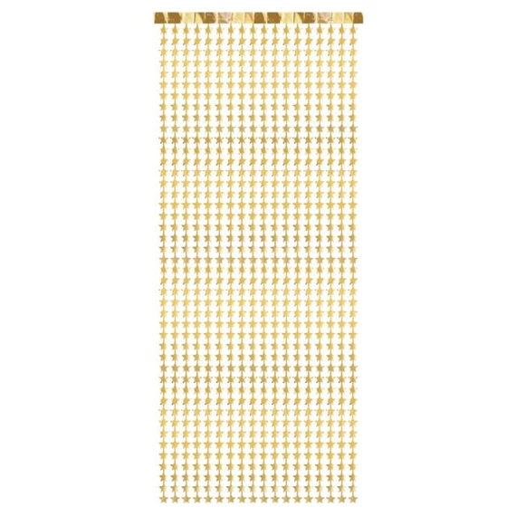 Party függöny csillag műanyag 100x245 cm arany