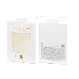 Party függöny karácsonyfák arany 100x245 cm