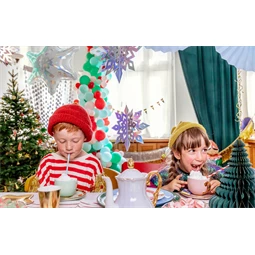 Party függöny karácsonyfák ezüst 100x245 cm