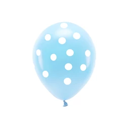 Pasztell eco lufi 33 cm pöttyös égkék S/6