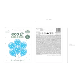 Pasztell eco lufi 33 cm pöttyös égkék S/6