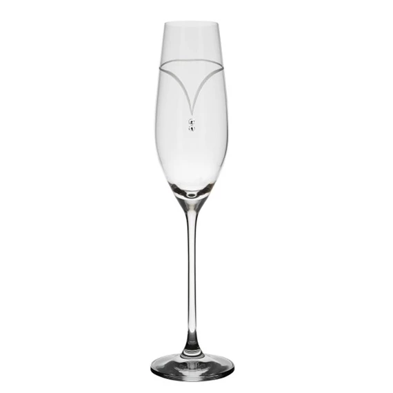 Pezsgős pohár Swarovski kristállyal 210 ml 26,3x6,6 cm S/6