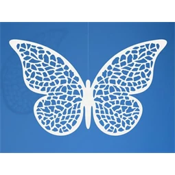 Dekoráció pillangó papír 8x5cm fehér S/10