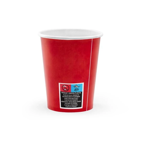 Pohár kalózos papír 220ml piros S/6