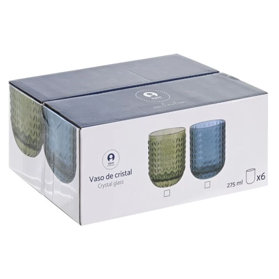 Pohár szett 8x8x9,5 cm S/6