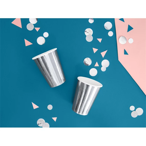 Papírpohár ezüst 220 ml S/6