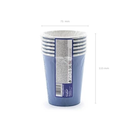 Papírpohár happy b`day!, sötétkék, 220 ml S/6