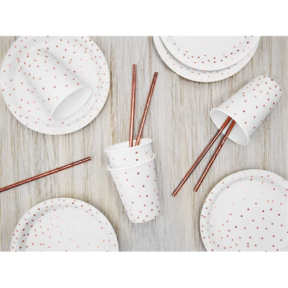 Papírpohár pöttyös fehér 260 ml S/6