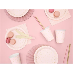 Papírpohár pöttyös, világos rózsaszín, 260 ml S/6