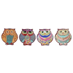 Poháralátét bagoly 10,8x10,8x0,7 cm 4 féle