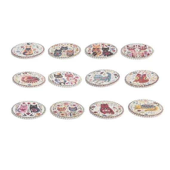 Poháralátét cica 10,8x10,8x0,7 cm 12 féle