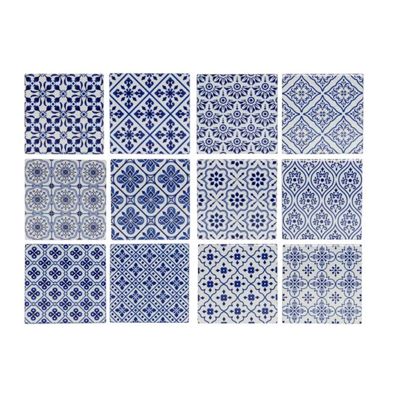 Poháralátét, csempe 10,8x10,8x0,7 cm 12 féle