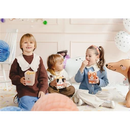 Dobozok popcornhoz kutyás 8,7x8,7 cm mix S/6