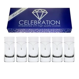 Röviditalos pohár Swarovski kristállyal 70 ml 7,6x3,9 cm S/6