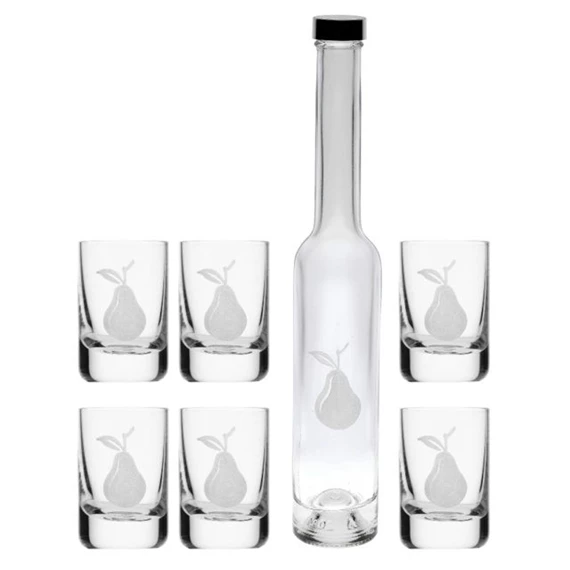 Röviditalos pohár palackkal Swarovski kristállyal 200 ml/30 ml 31x5 cm S/7
