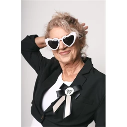 Rozetta 50. születésnapra 11x17 cm krém-fekete