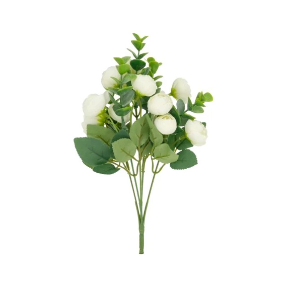 Selyemvirág Boglárkacsokor Eukaliptusszal 31 cm