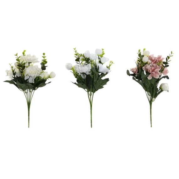 Selyemvirág csokor 18x18x34 cm 3 féle