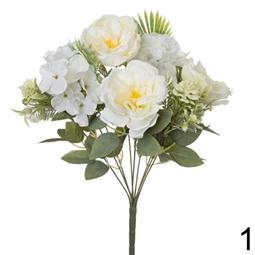 Selyemvirág csokor rózsa, hortenzia 44 cm 3féle