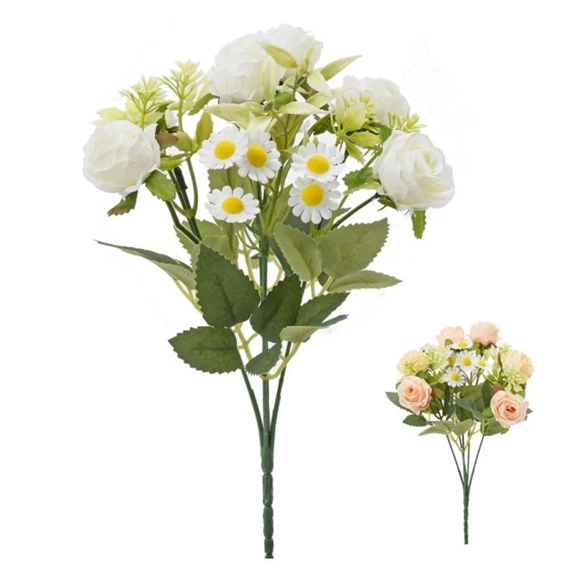 Selyemvirág rózsacsokor 29 cm 2 féle