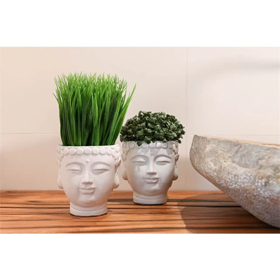 Selyemvirág fej kaspóban 12x12x21,5 cm 2 féle