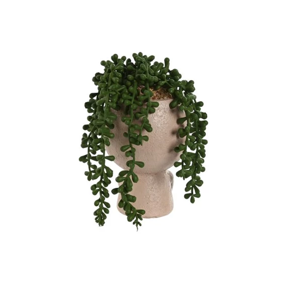 Selyemvirág fej kaspóban 14,5x13x18 cm 3 féle