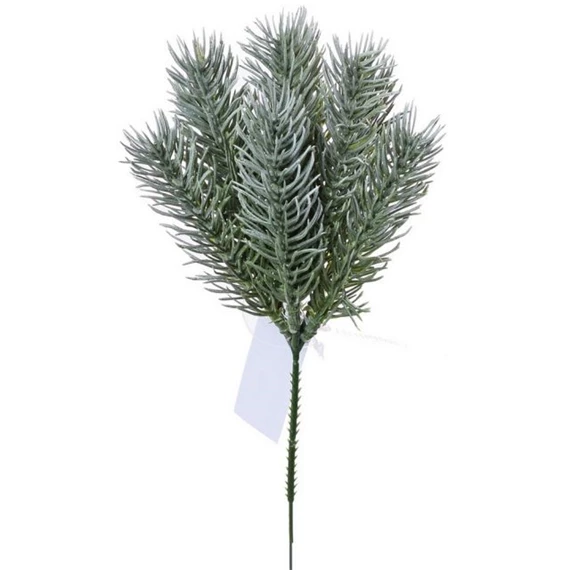 Selyemvirág fenyőág, glitteres, betűzős 26 cm