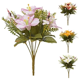 Selyemvirág liliom csokor 29 cm 4 féle