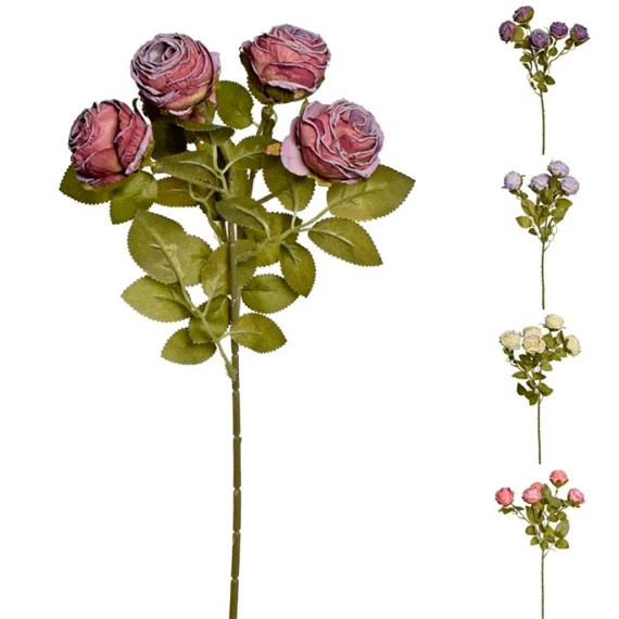 Selyemvirág rózsacsokor 43 cm 6 féle