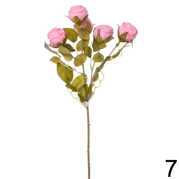 Selyemvirág rózsacsokor 43 cm 6 féle