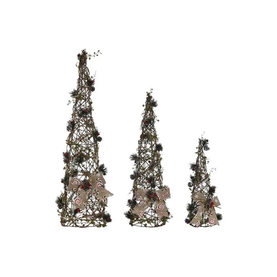Stilizált fenyő szett 50 LED-es 20x20x80 cm S/3