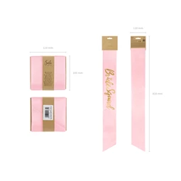 Vállszalag bride squad világos rózsaszín 75 cm