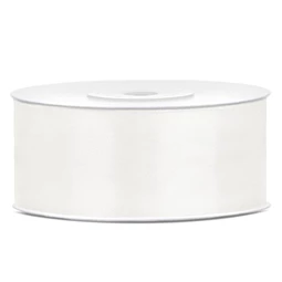 Szalag szatén világos krém 25 mm x 25 m