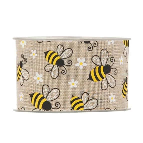 Szalag méhecskés, virágos 63 mm x 20 m