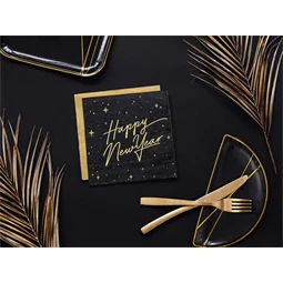 Szalvéta 3 rétegű arany metál 33x33 cm S/20