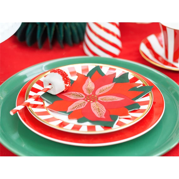 Szalvéta mikulásvirág piros, mix, 14,5x15,5 cm S/20