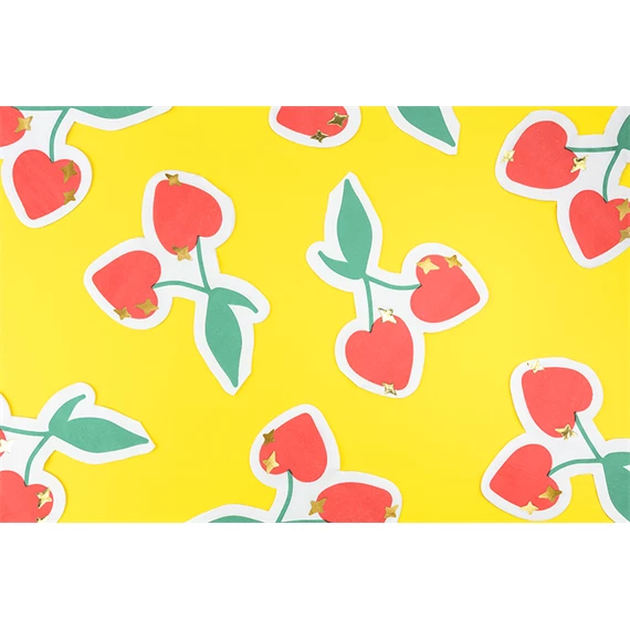 Szalvéta cseresznye mintás, vegyes, 13,5x16 cm S/20