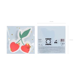 Szalvéta cseresznye mintás, vegyes, 13,5x16 cm S/20