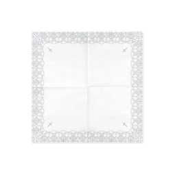 Szalvéta elsőáldozás dísz 33x33 cm ezüst S/20