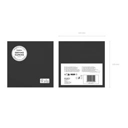 Szalvéta fekete 33x33 cm S/20