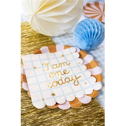 Szalvéta ma egy éves vagyok maci bézs 33x33 cm S/12