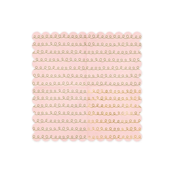 Szalvéta mintás nyomattal világos púderrózsaszín 32x32 cm S/20